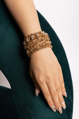 Metallic Ball Bead Bracelet Set