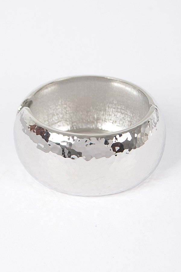 Hammered Metal Bangle Bracelet