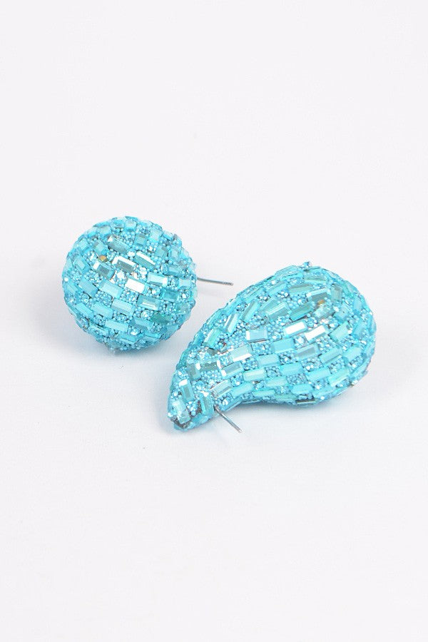 Rhinestone Tear Drop Earring