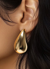 Bulky Shiny Teardrop Earrings