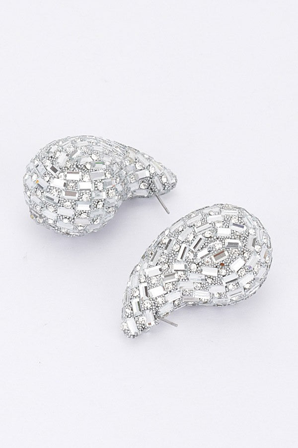 Rhinestone Tear Drop Earring