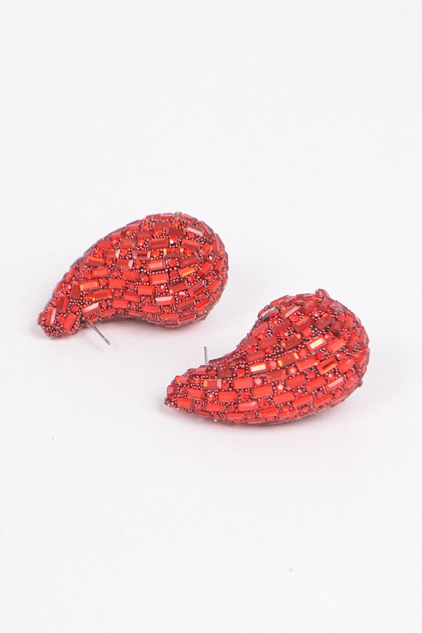 Rhinestone Tear Drop Earring