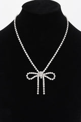 Glamour Bow Rhinestone Necklace