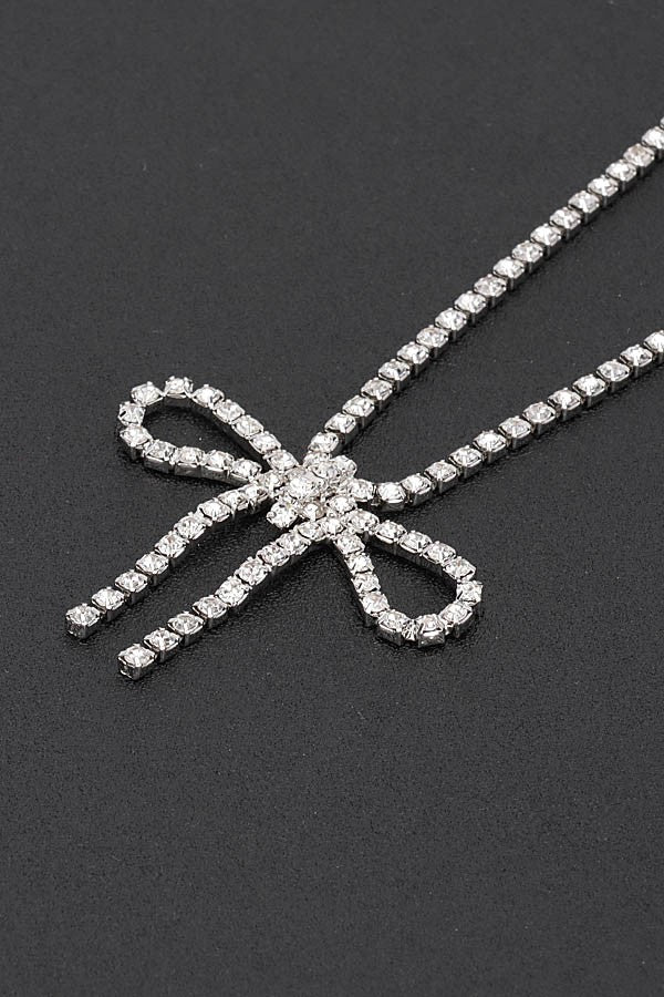 Glamour Bow Rhinestone Necklace