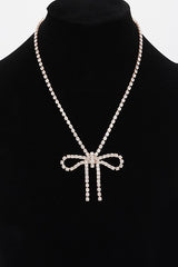 Glamour Bow Rhinestone Necklace