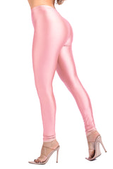 High Waisted shiny nylon leggings in Plus Size