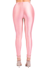 High Waisted shiny nylon leggings in Plus Size