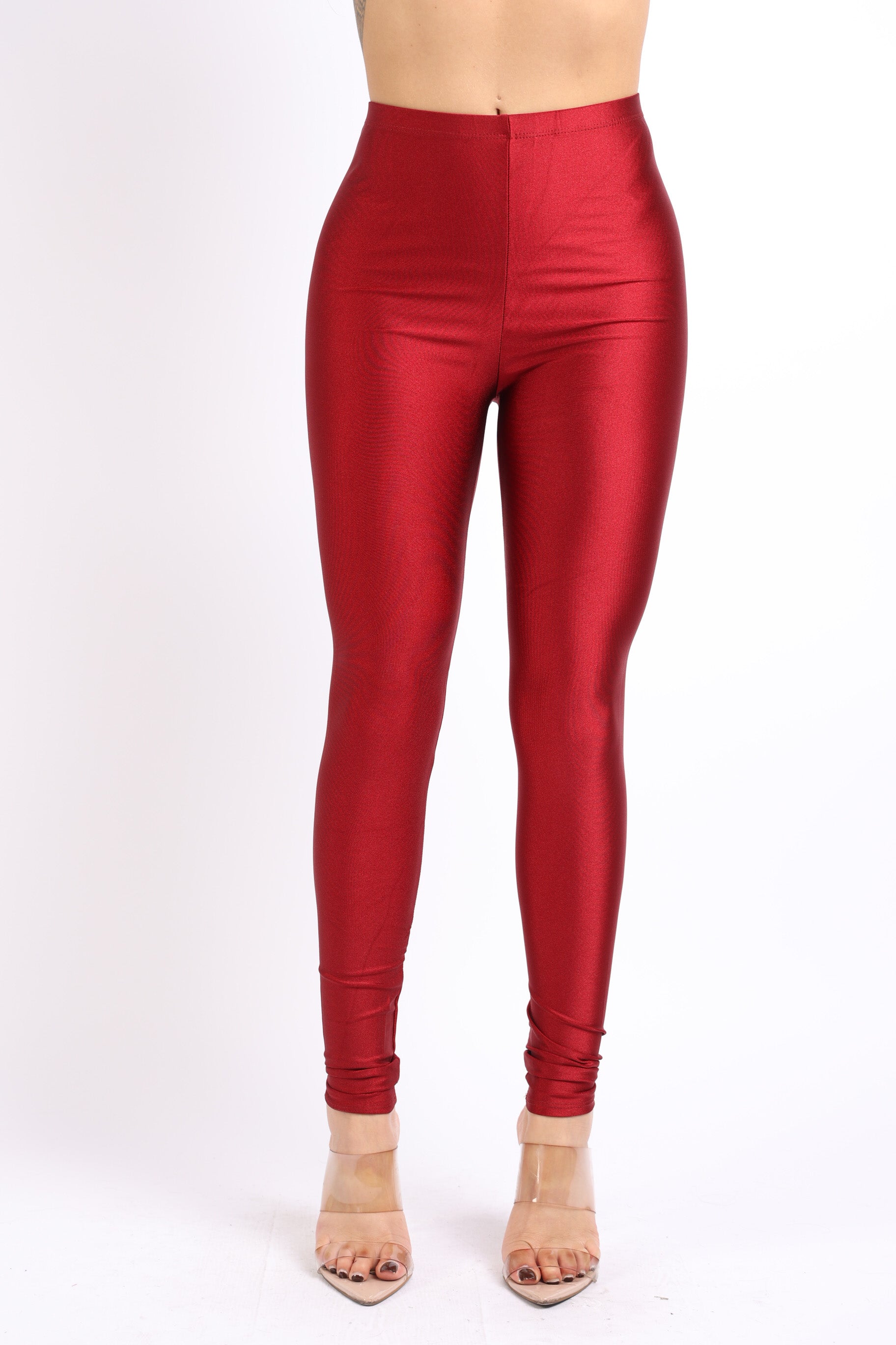 Highwaisted shiny nylon leggings