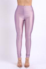 High Waisted shiny nylon leggings in Plus Size