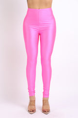 High Waisted shiny nylon leggings in Plus Size