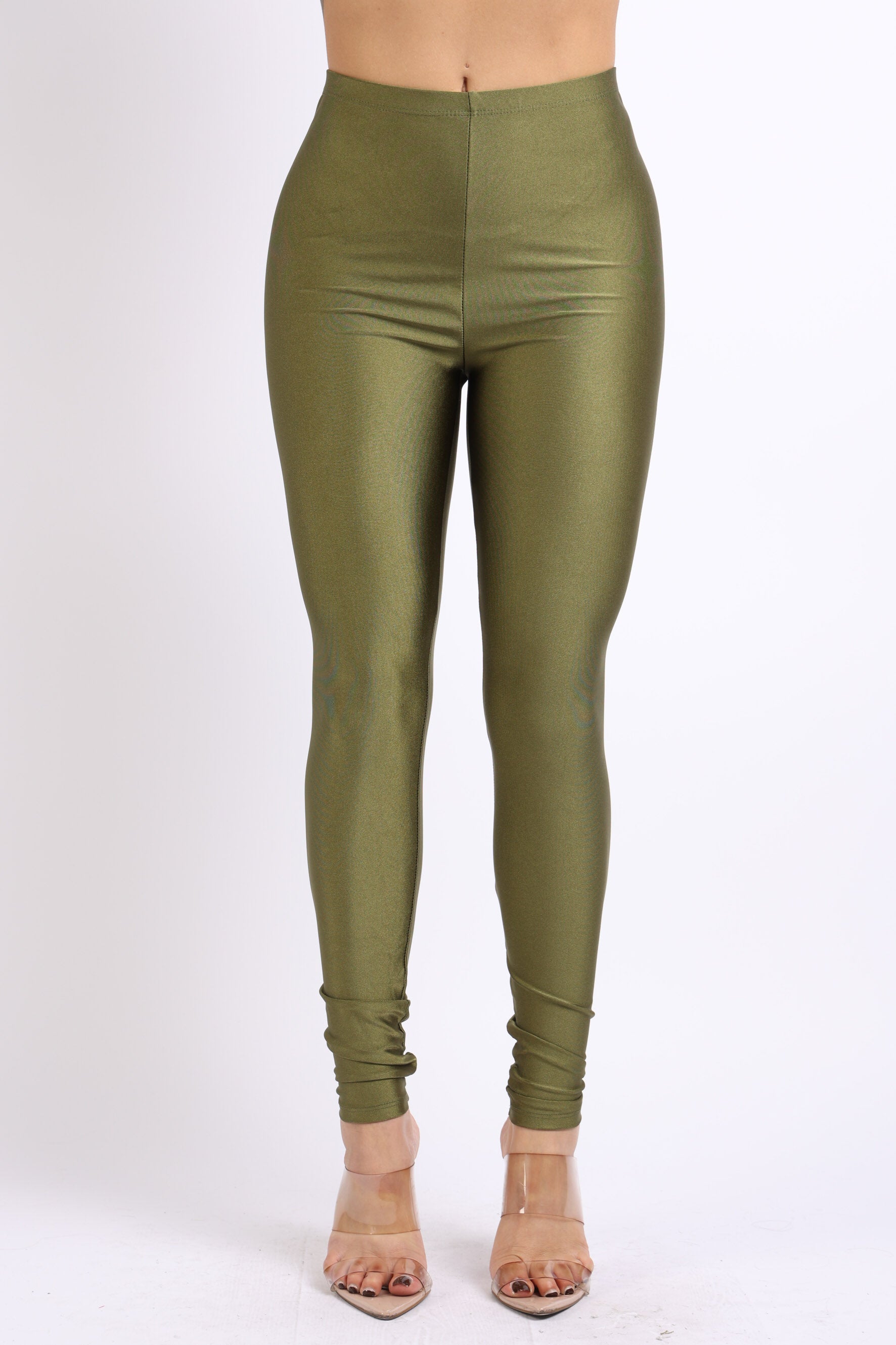 Highwaisted shiny nylon leggings