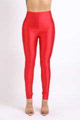 High Waisted shiny nylon leggings in Plus Size