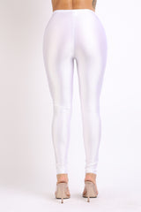 High Waisted shiny nylon leggings in Plus Size