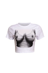 White Bogomore Illusion Tee with 3D torso print - front view.