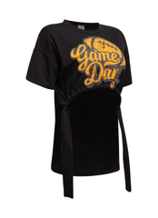 Game Day Graphic Ruched Tie Tee