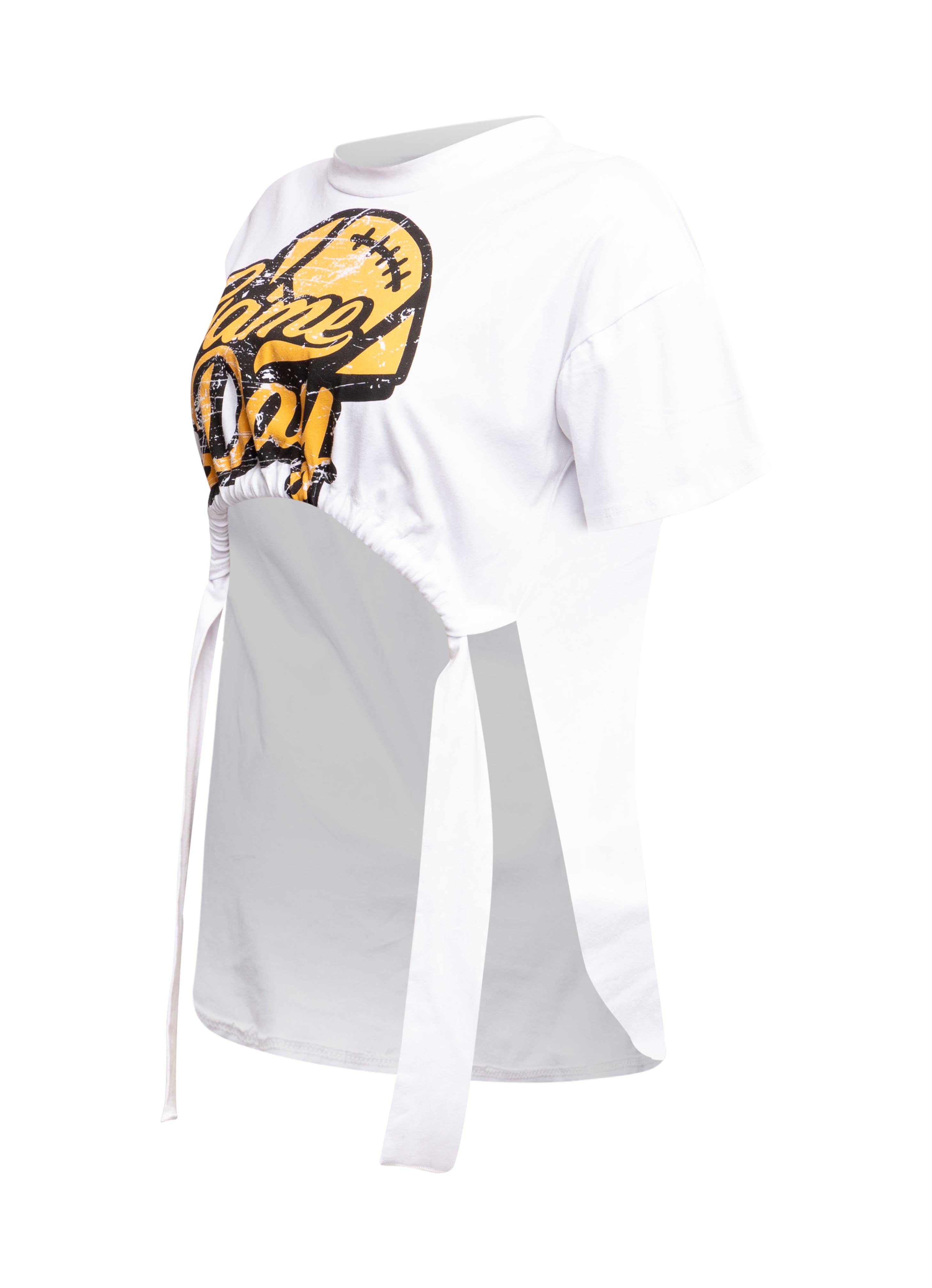 Game Day Graphic Ruched Tie Tee