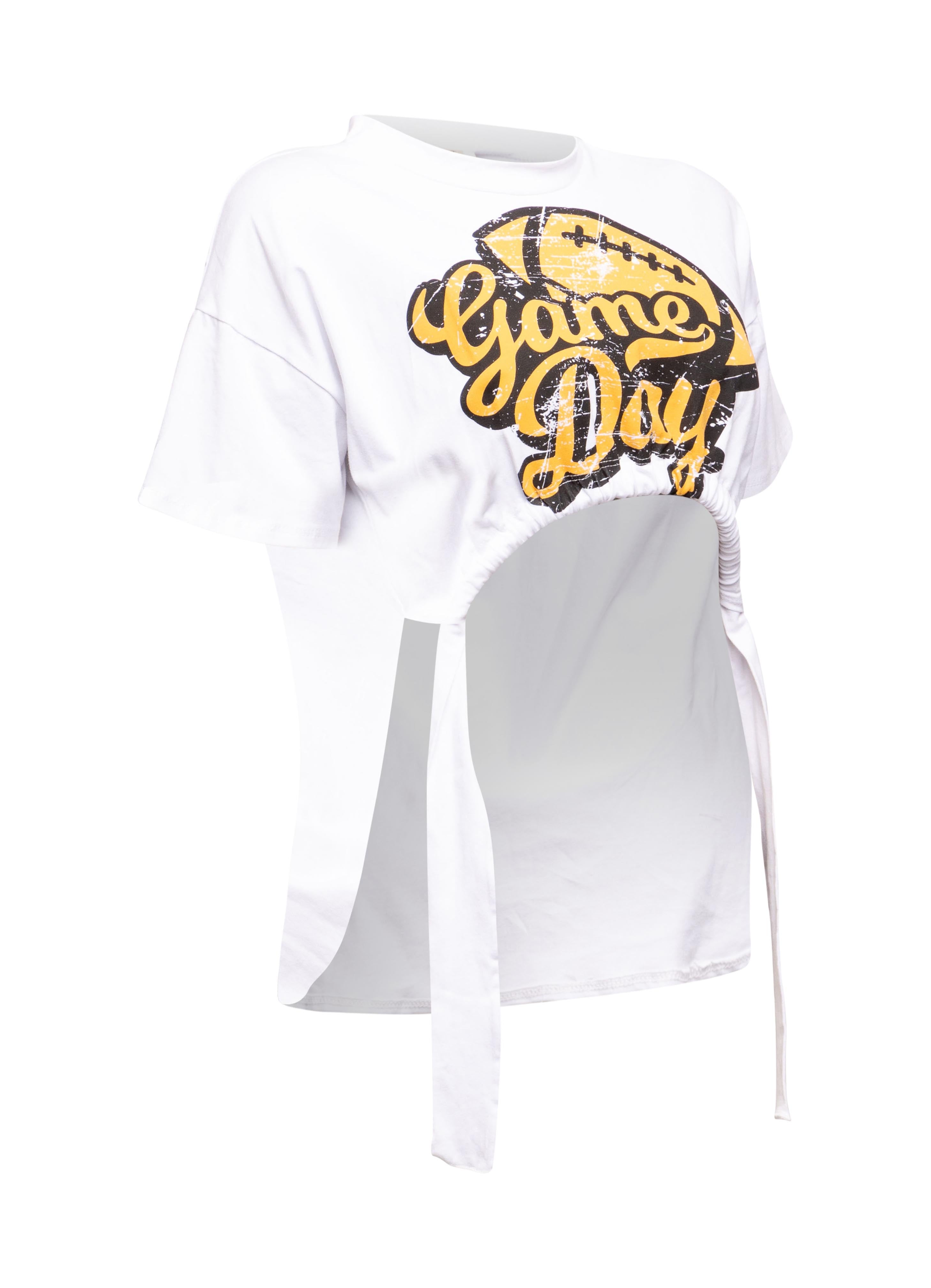 Game Day Graphic Ruched Tie Tee