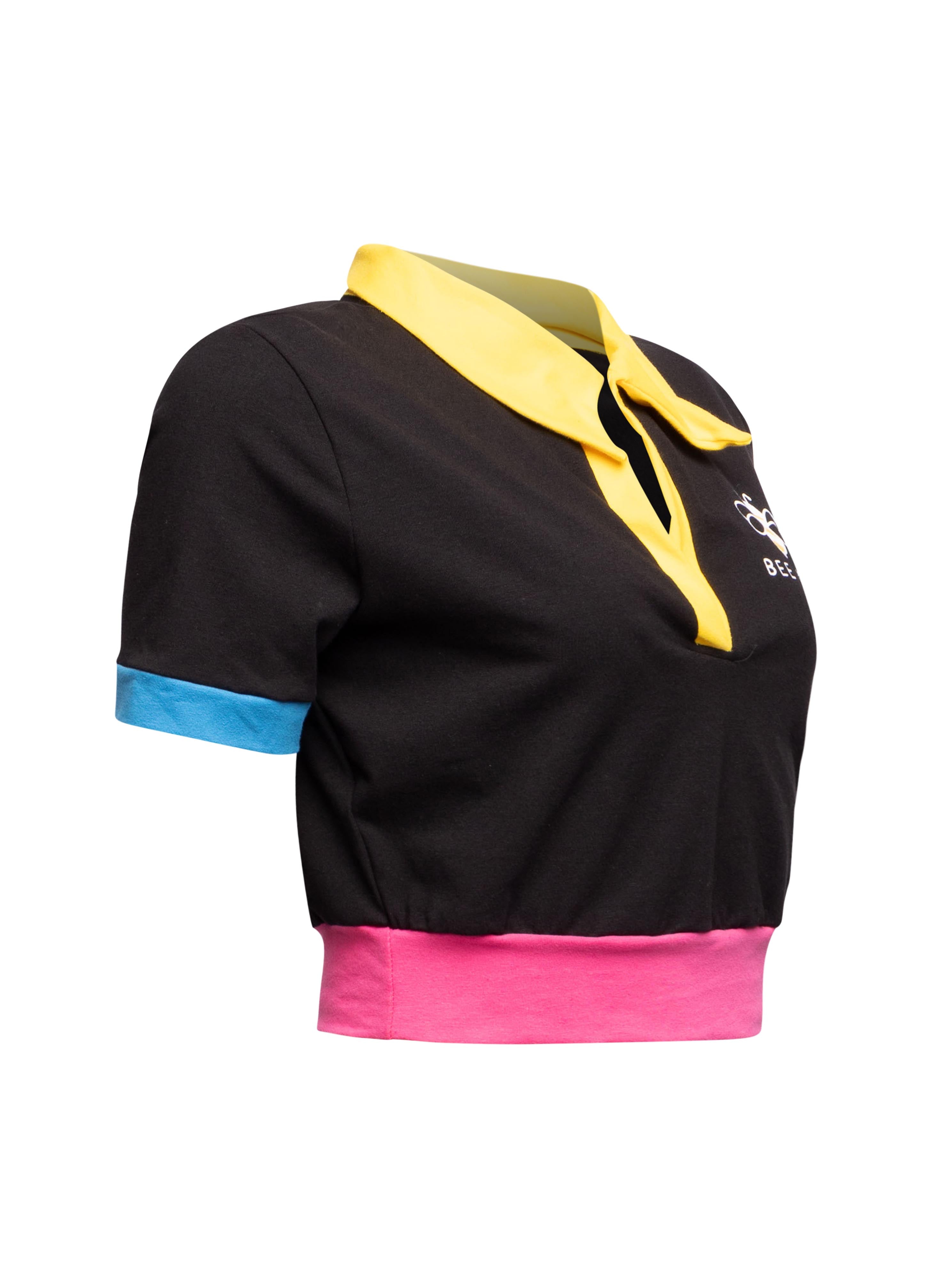 Bee Kind Color Block Polo Crop Top