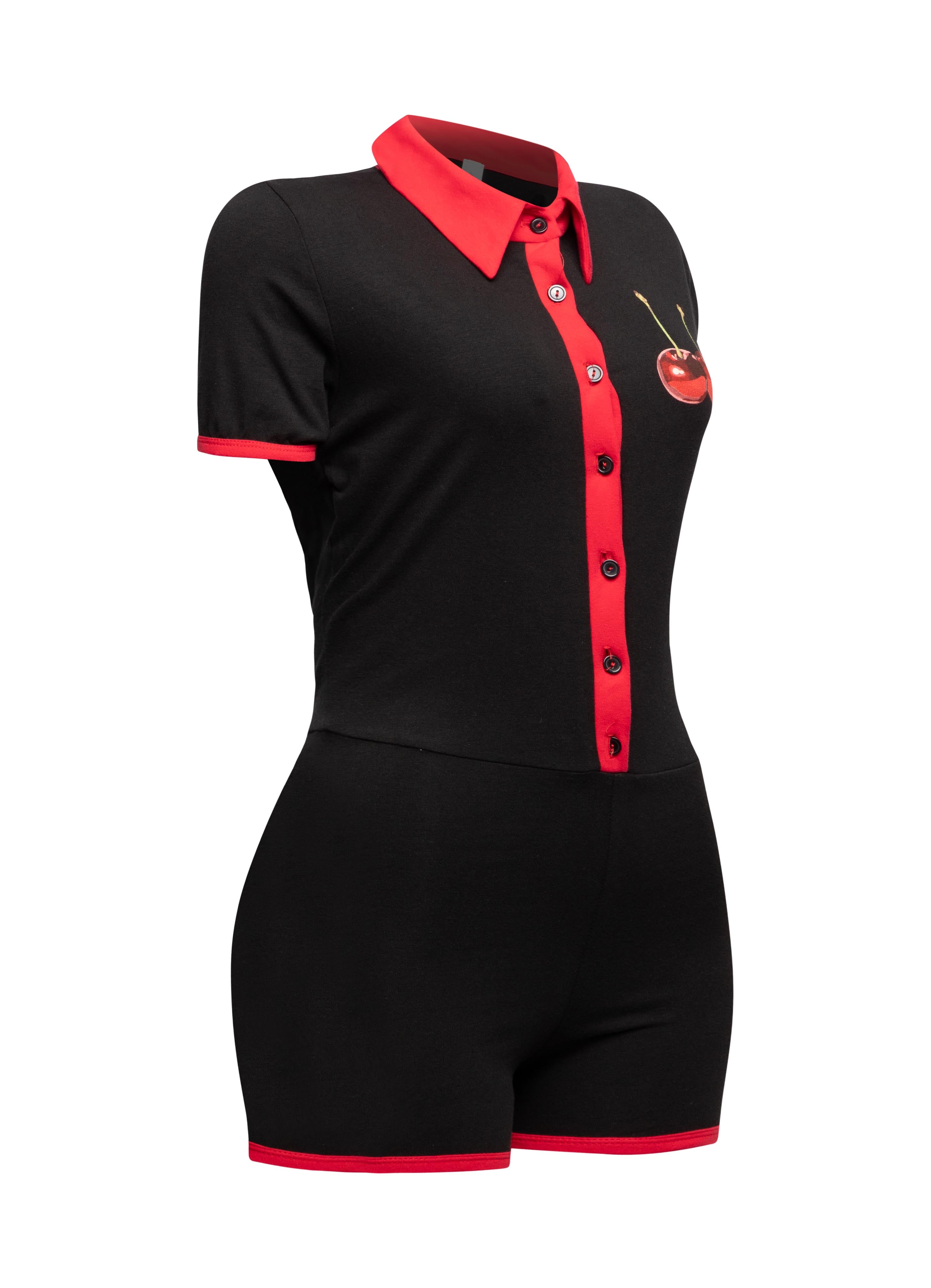 Black Bogomore bodysuit highlighting the slim fit design from right side - right side view.