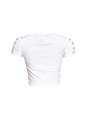 Back view of Bogomore Lingerie Illusion T-Shirt in White.