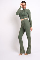 mineral washed long sleeve top and pants set.