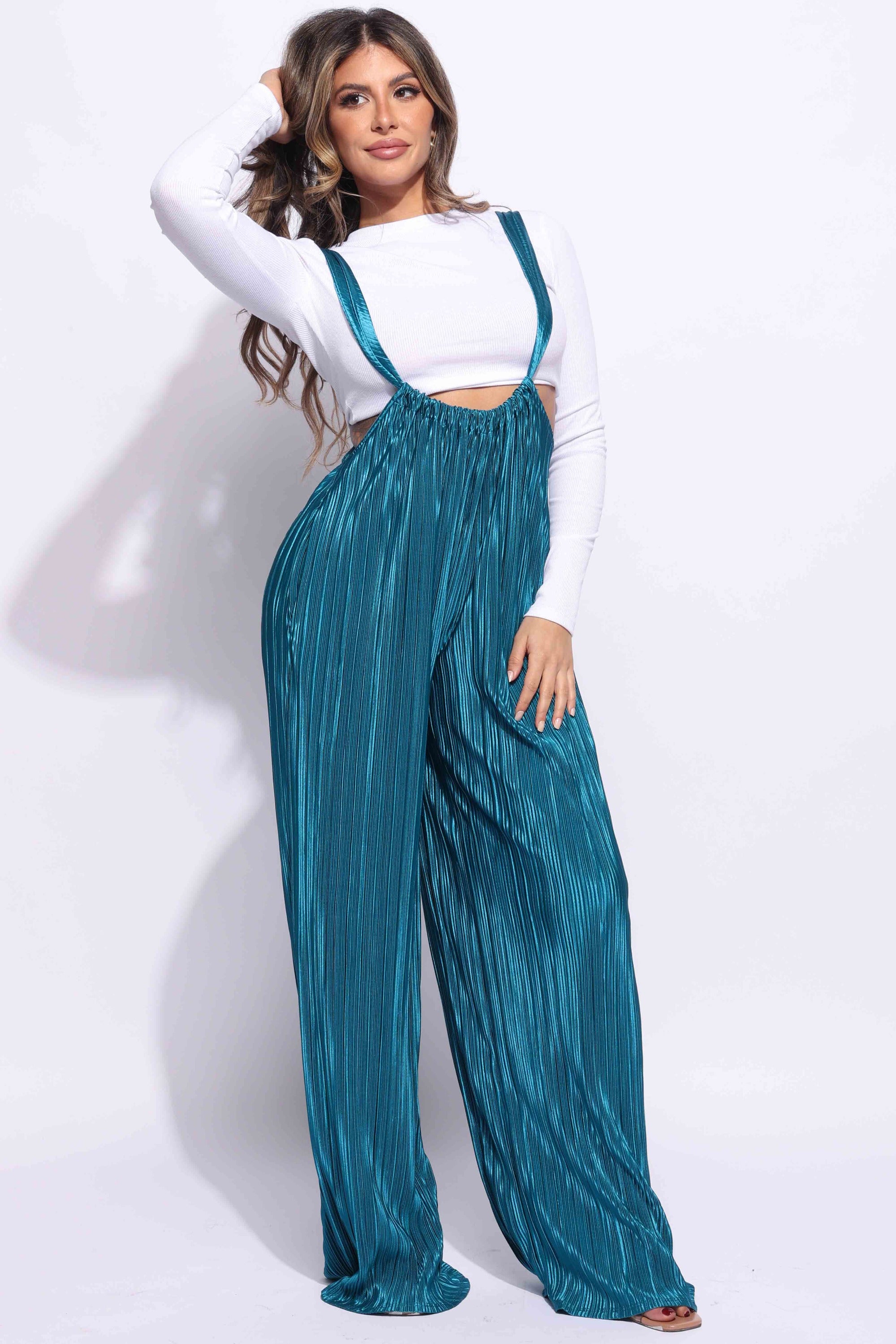 Drawstring ruched jumpsuit