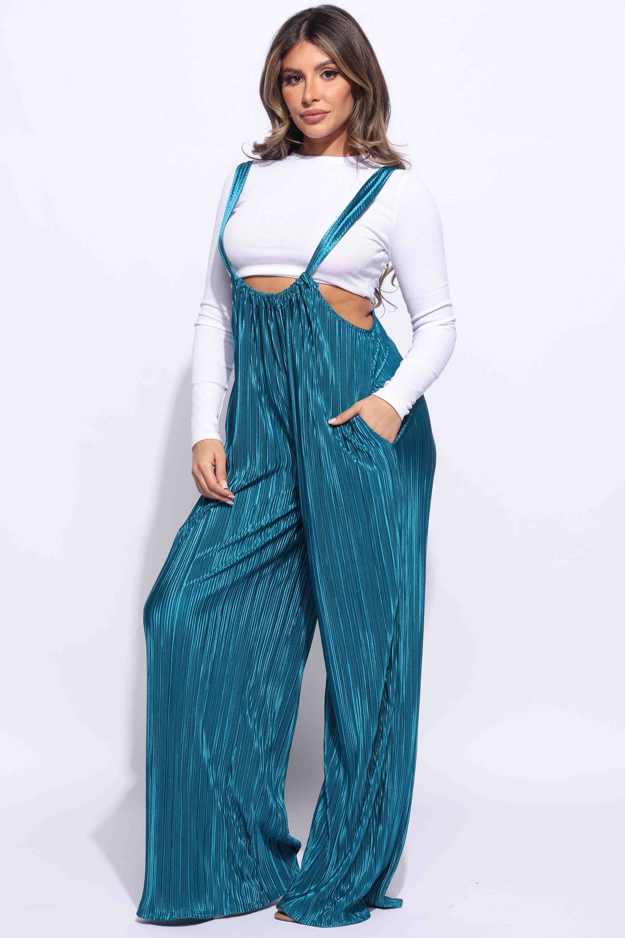 Drawstring ruched jumpsuit