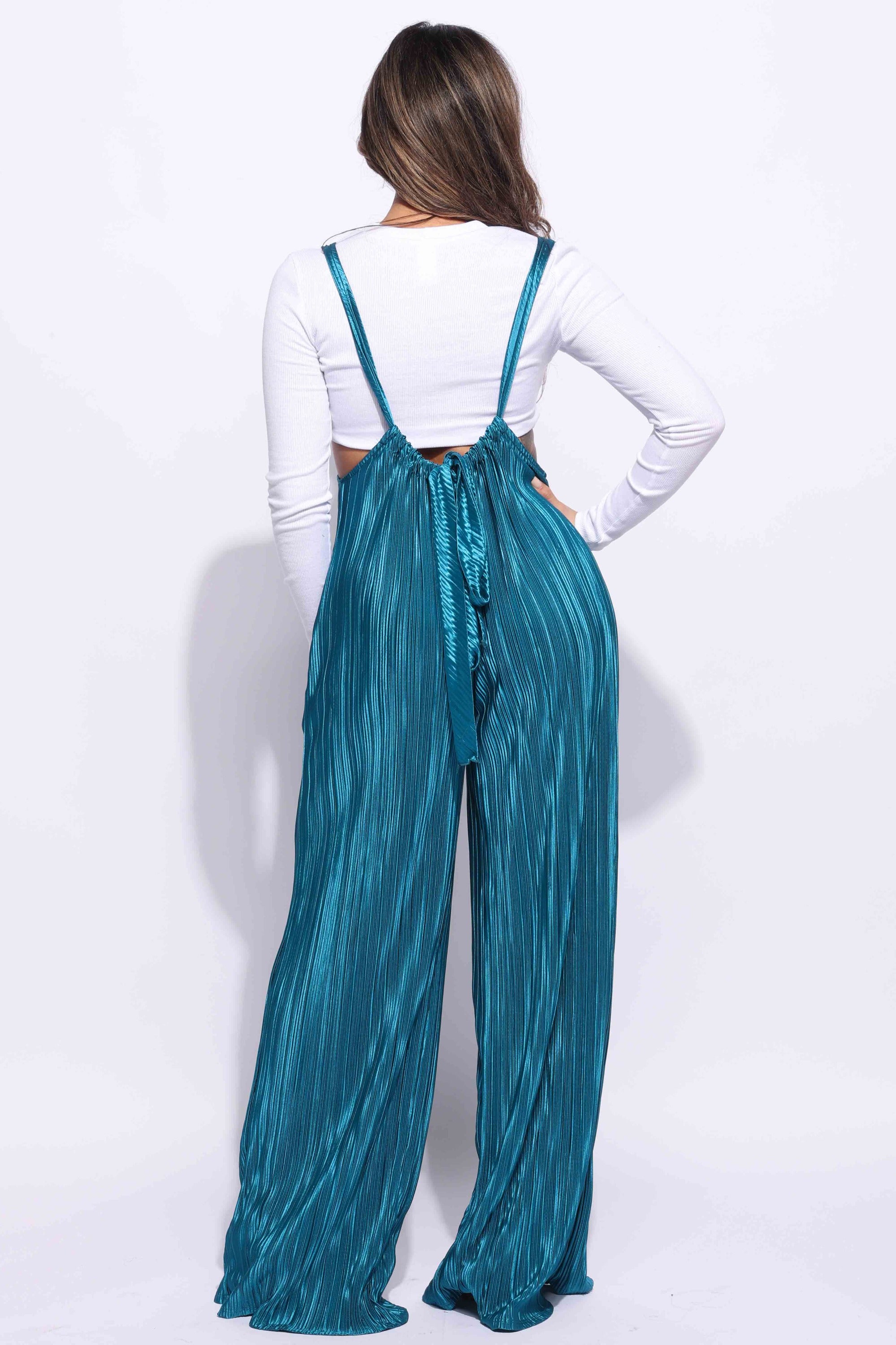 Drawstring ruched jumpsuit