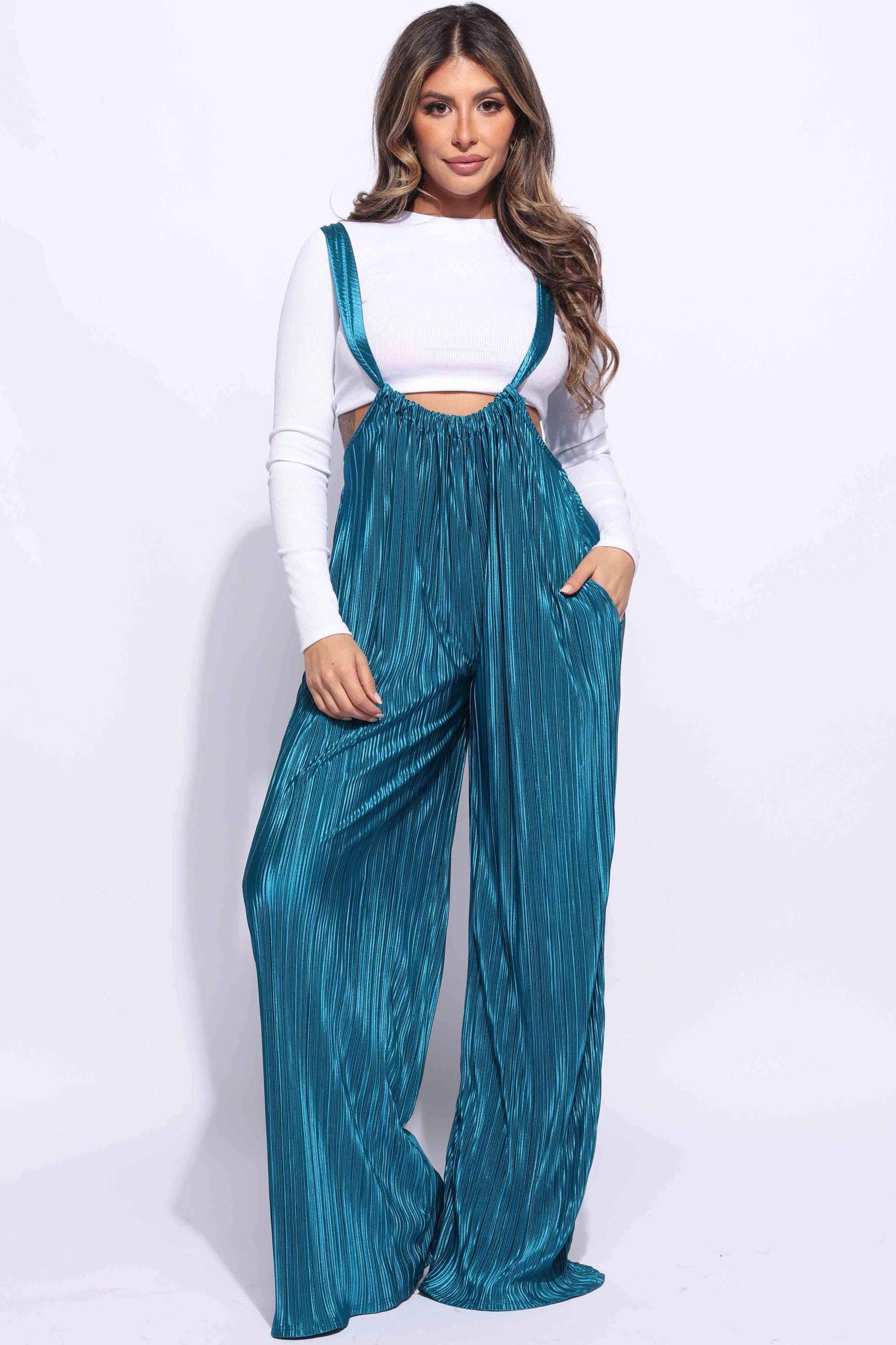 Drawstring ruched jumpsuit