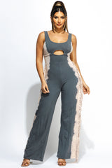 Bleached two tone colorway jumpsuit