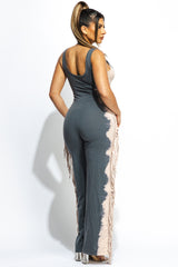 Bleached two tone colorway jumpsuit