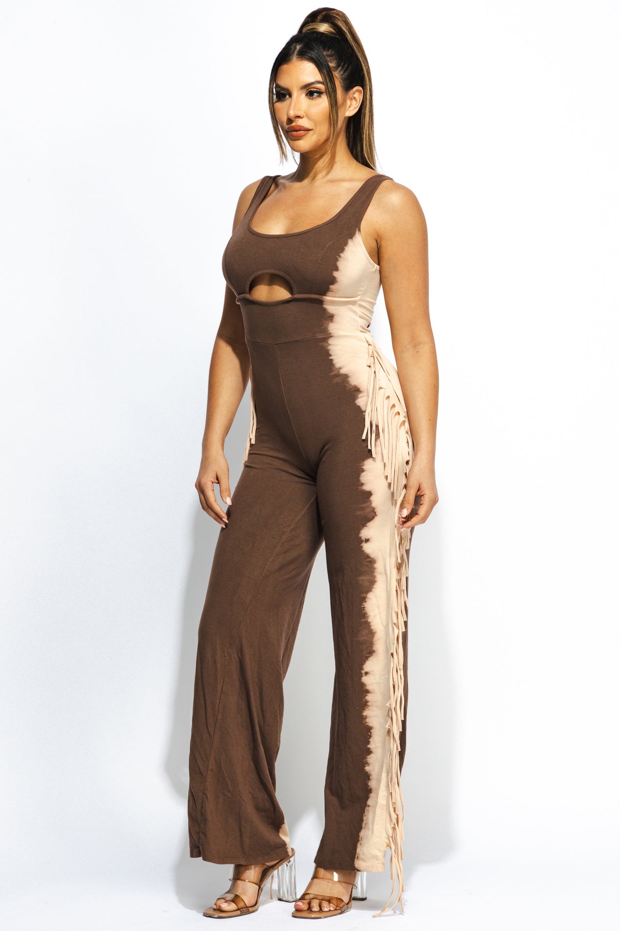 Bleached two tone colorway jumpsuit