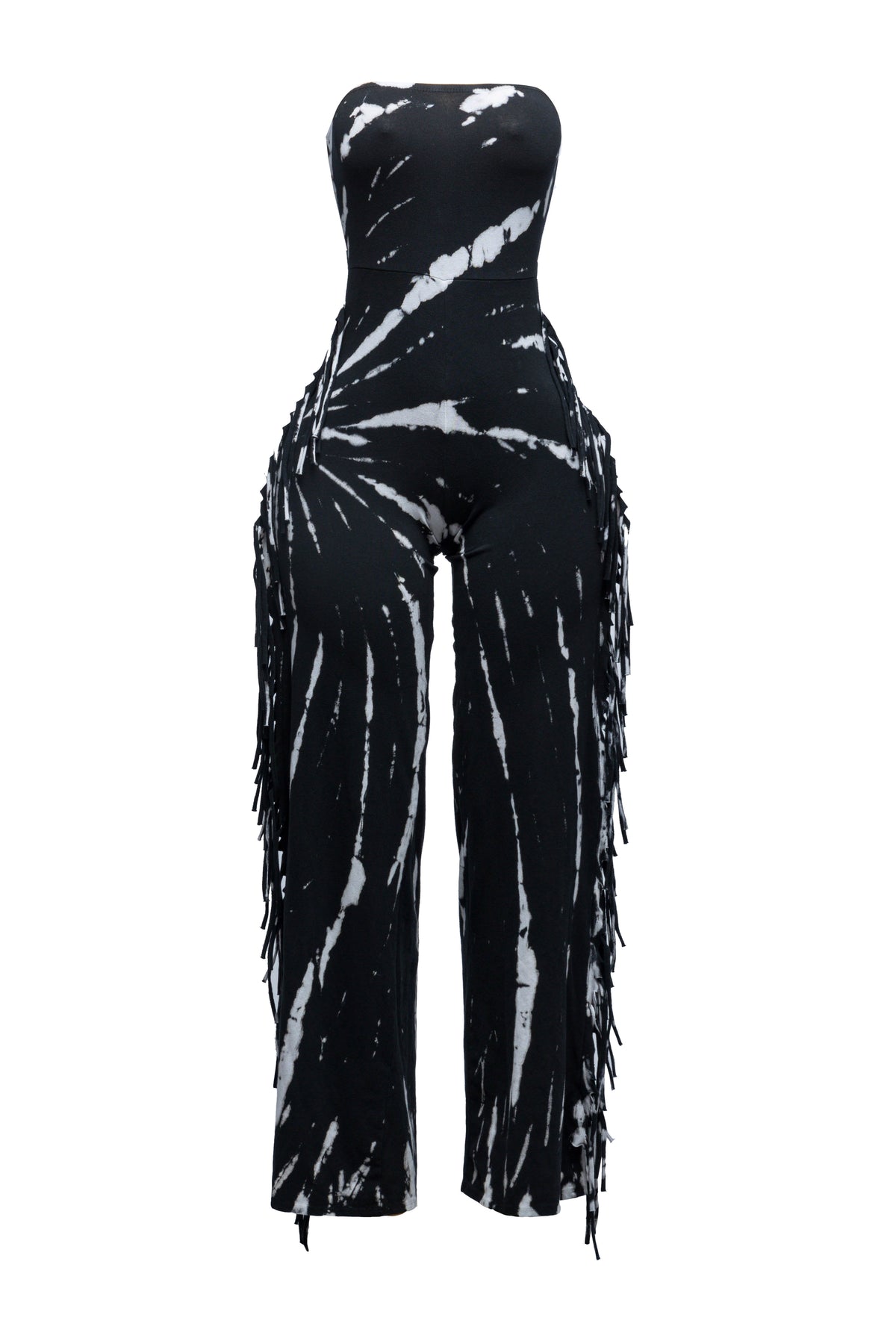 Bogomore's signature fringe detail in tube jumpsuit with special mineral washing