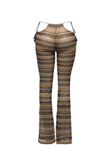 Tassel strip tied sheer pants