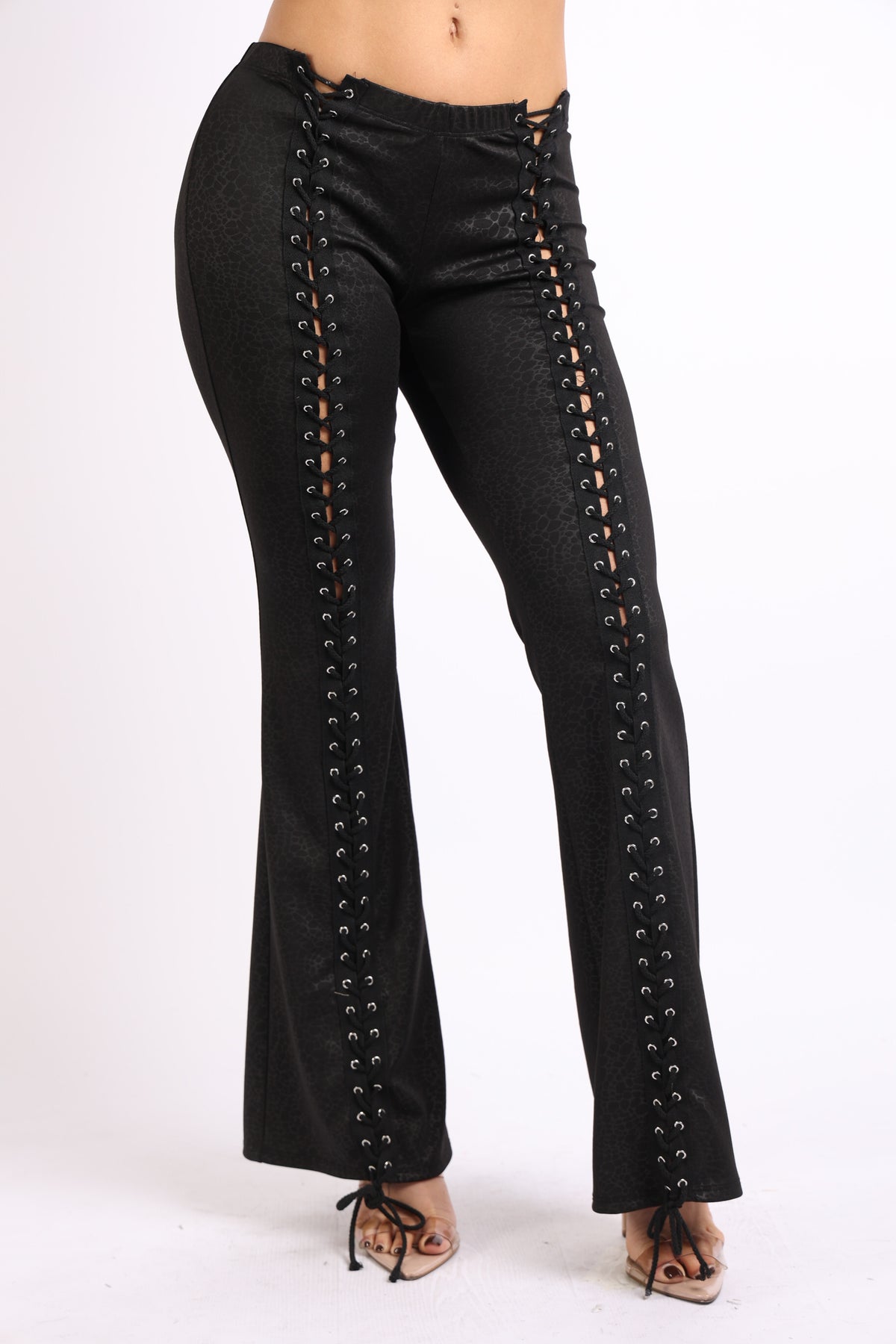 Lace up detailed pants