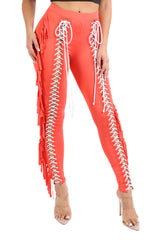 Lace up and fringe pants