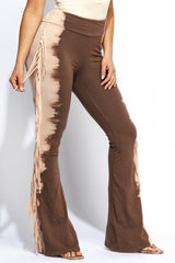 Two tone fringe pants