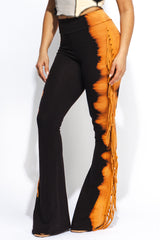 Two tone fringe pants