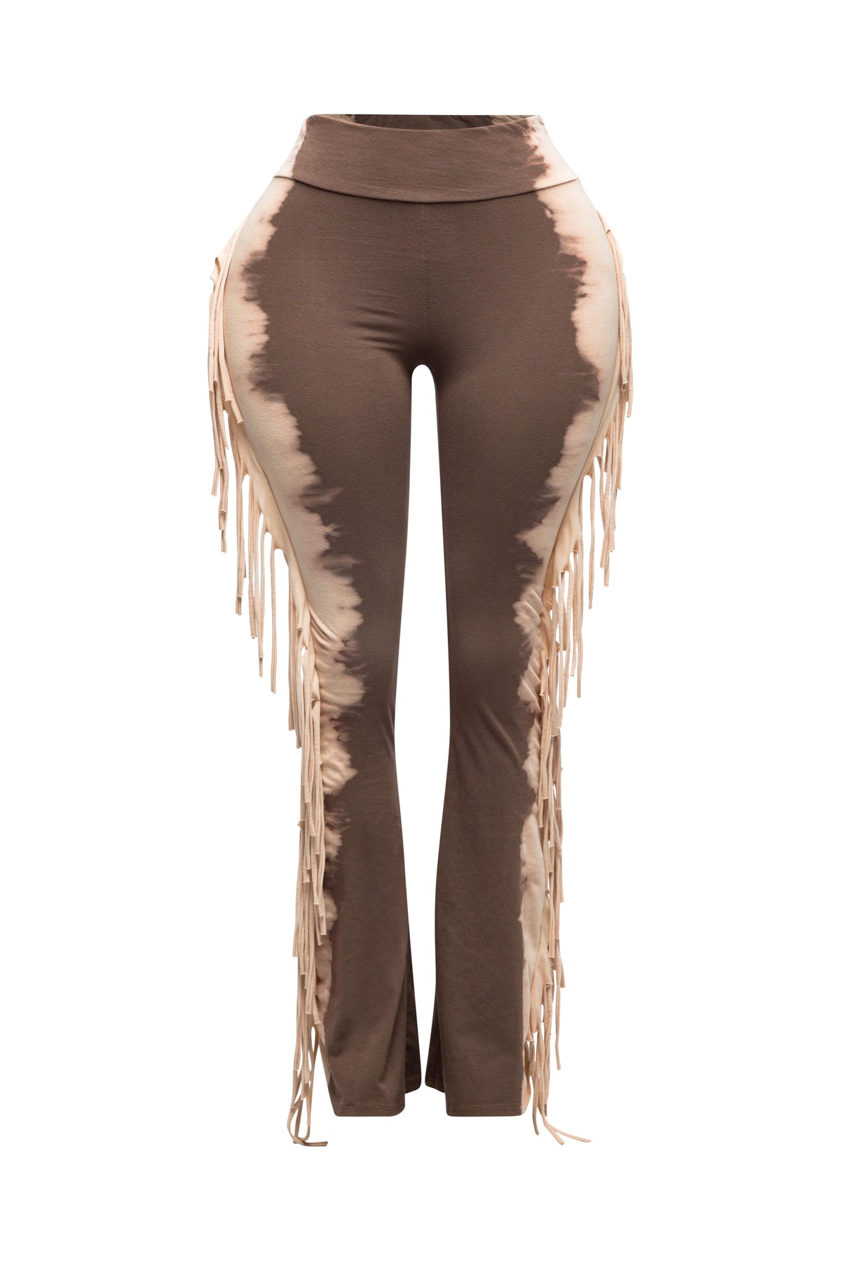 Two tone fringe pants