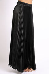 Pleated Satin Maxi Skirt - Timeless Elegance for Every Occasion