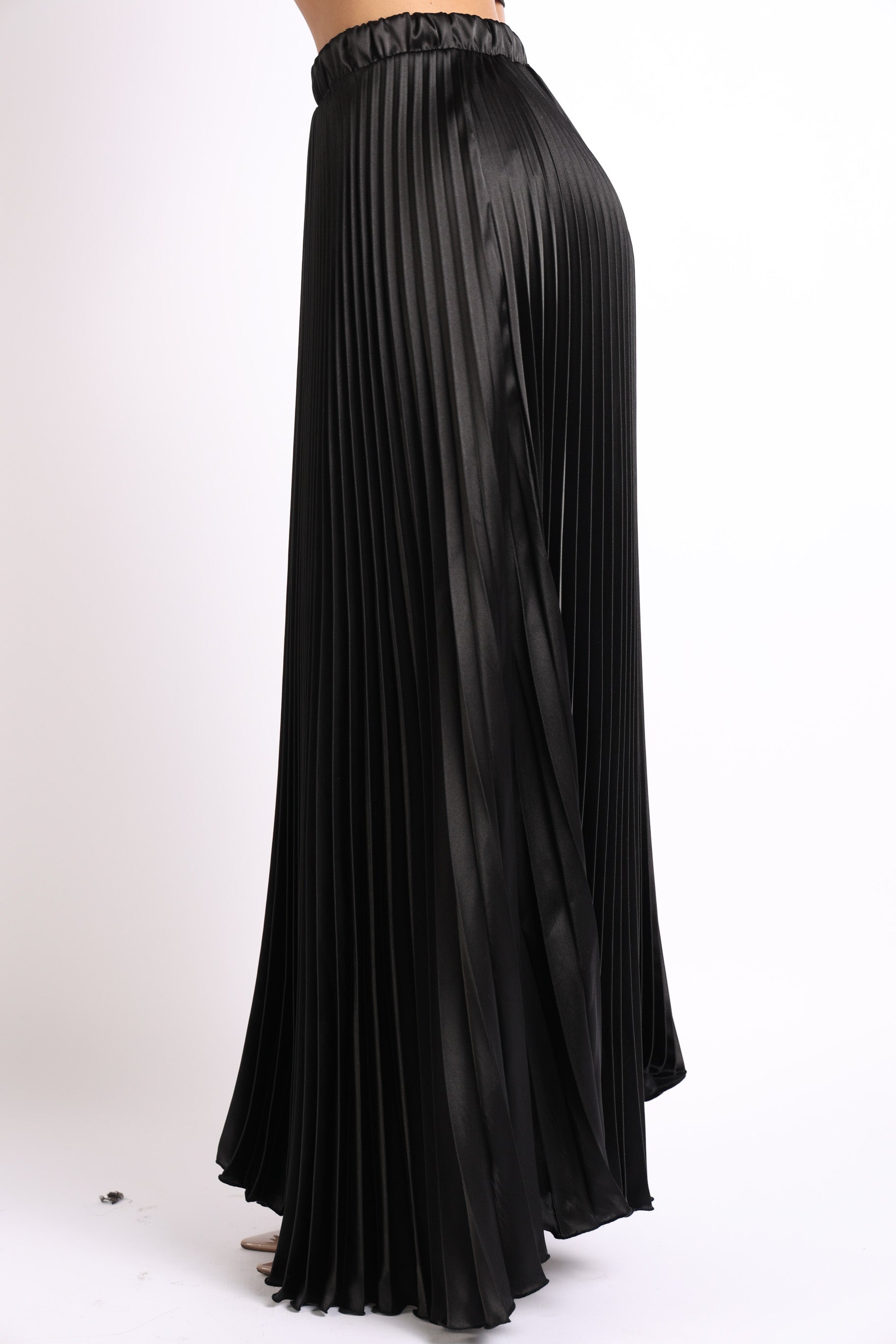 Pleated Satin Maxi Skirt - Timeless Elegance for Every Occasion