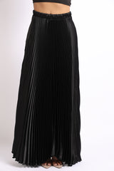 Pleated Satin Maxi Skirt - Timeless Elegance for Every Occasion