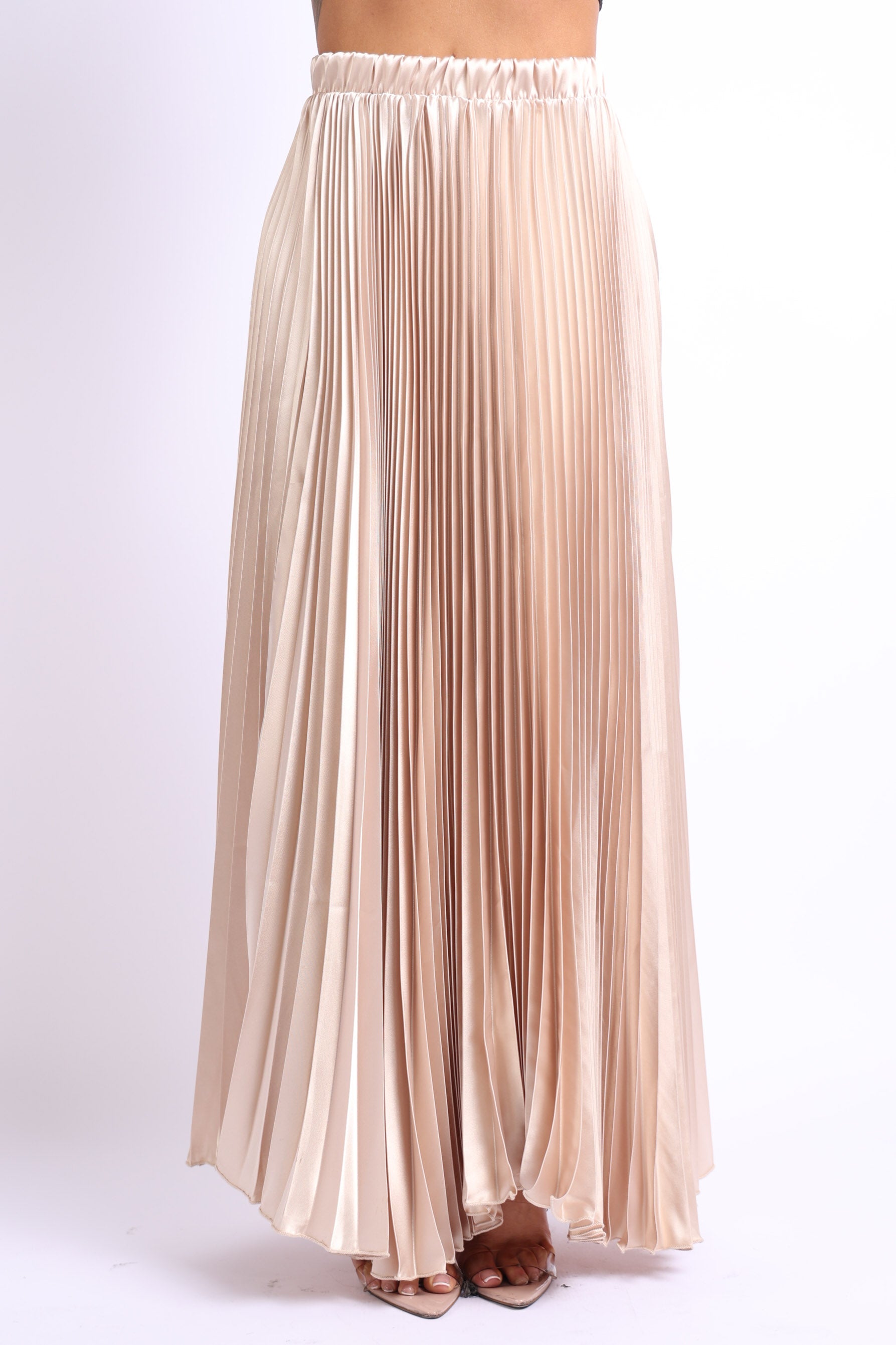 Pleated Satin Maxi Skirt - Timeless Elegance for Every Occasion