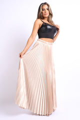 Pleated Satin Maxi Skirt - Timeless Elegance for Every Occasion