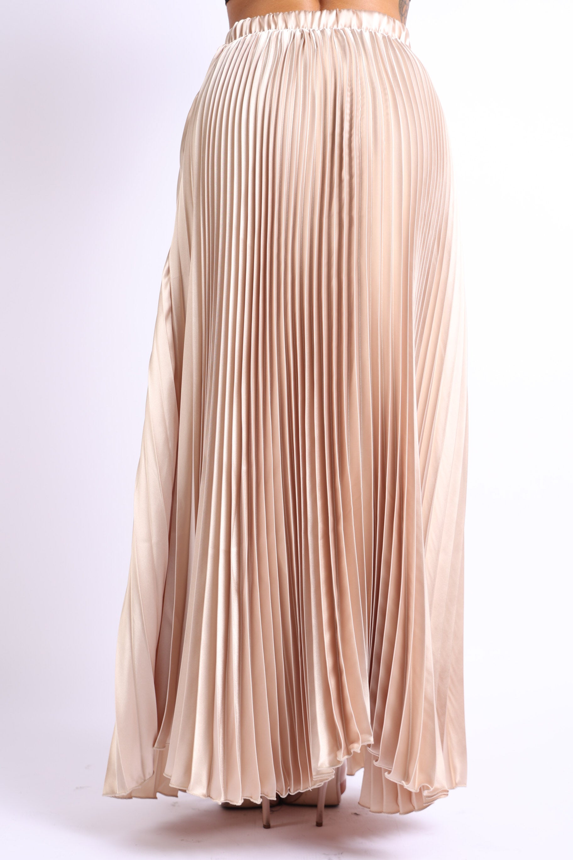 Pleated Satin Maxi Skirt - Timeless Elegance for Every Occasion