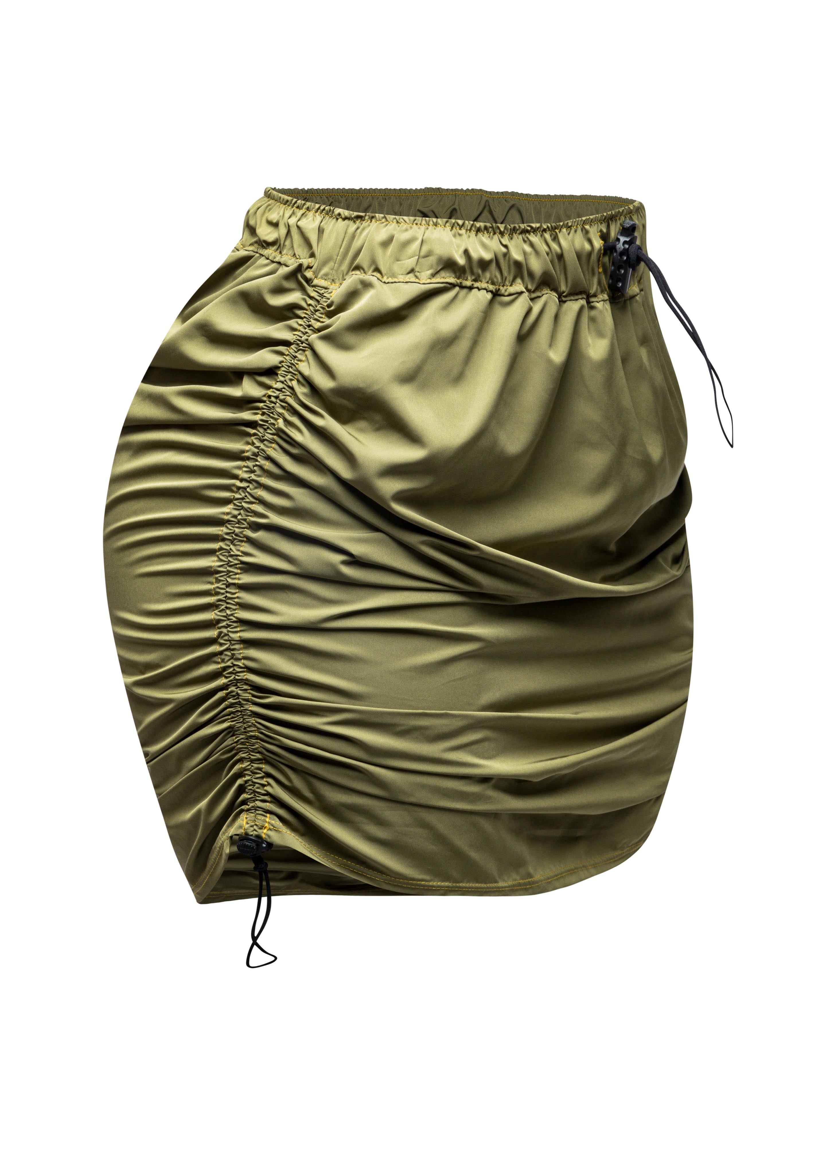 Drawstring mini skirt