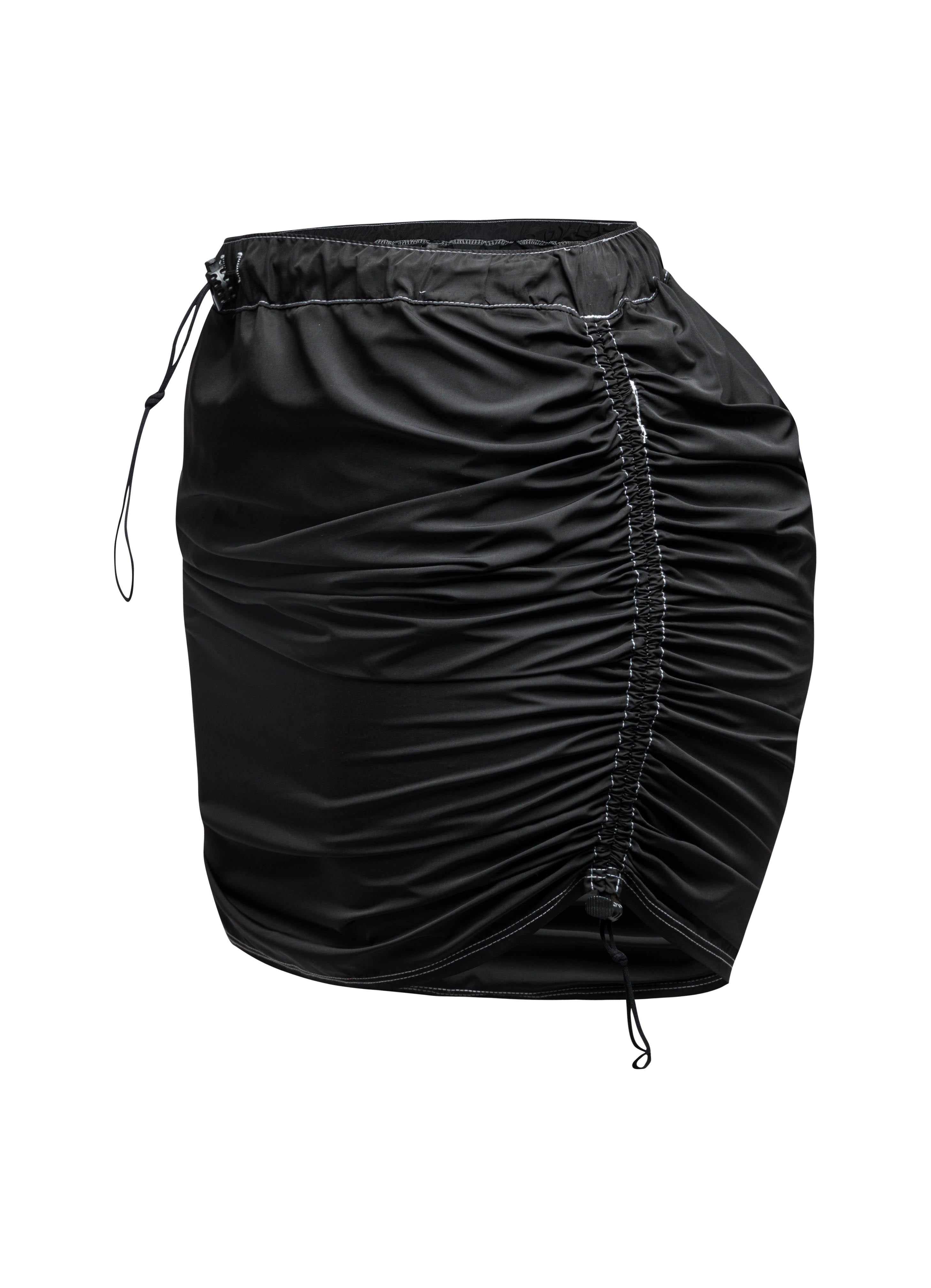 Drawstring mini skirt