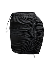 Drawstring mini skirt