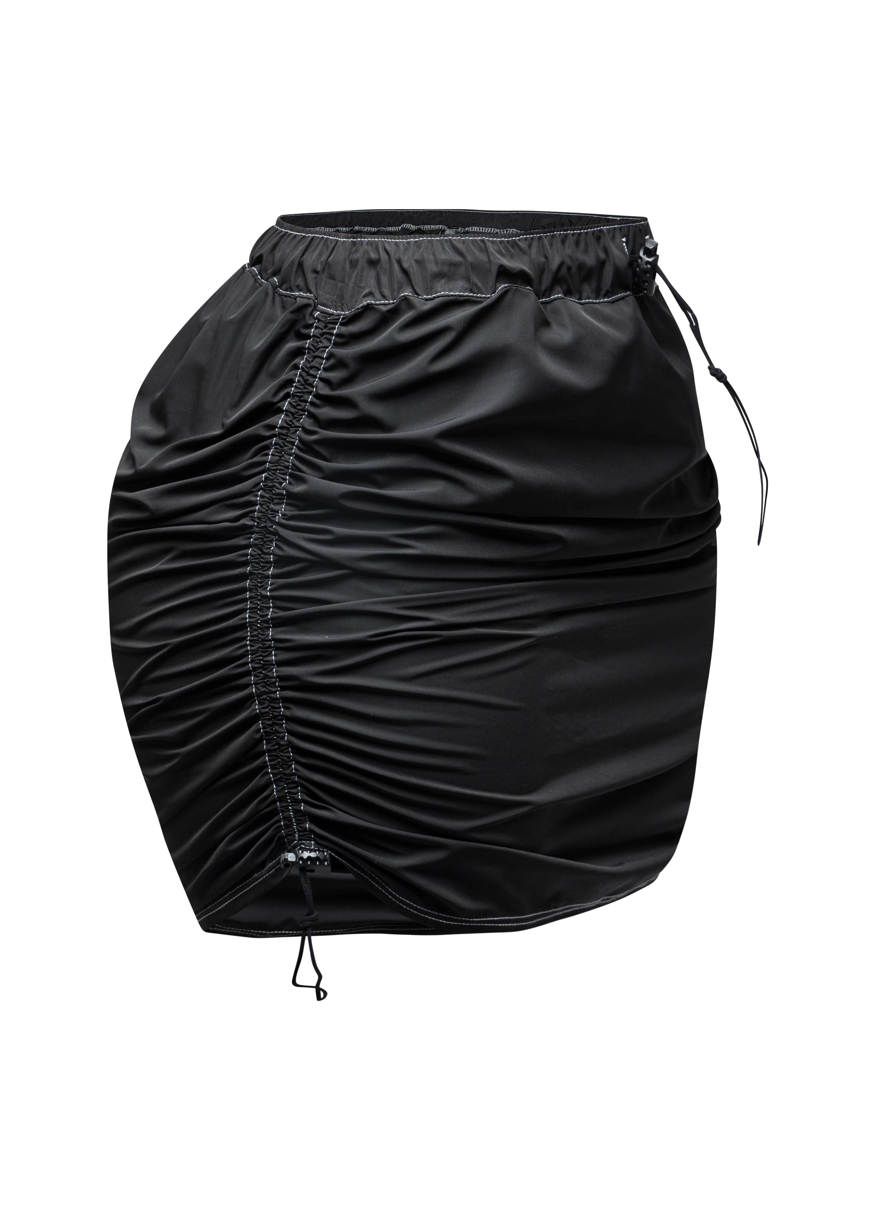 Drawstring mini skirt