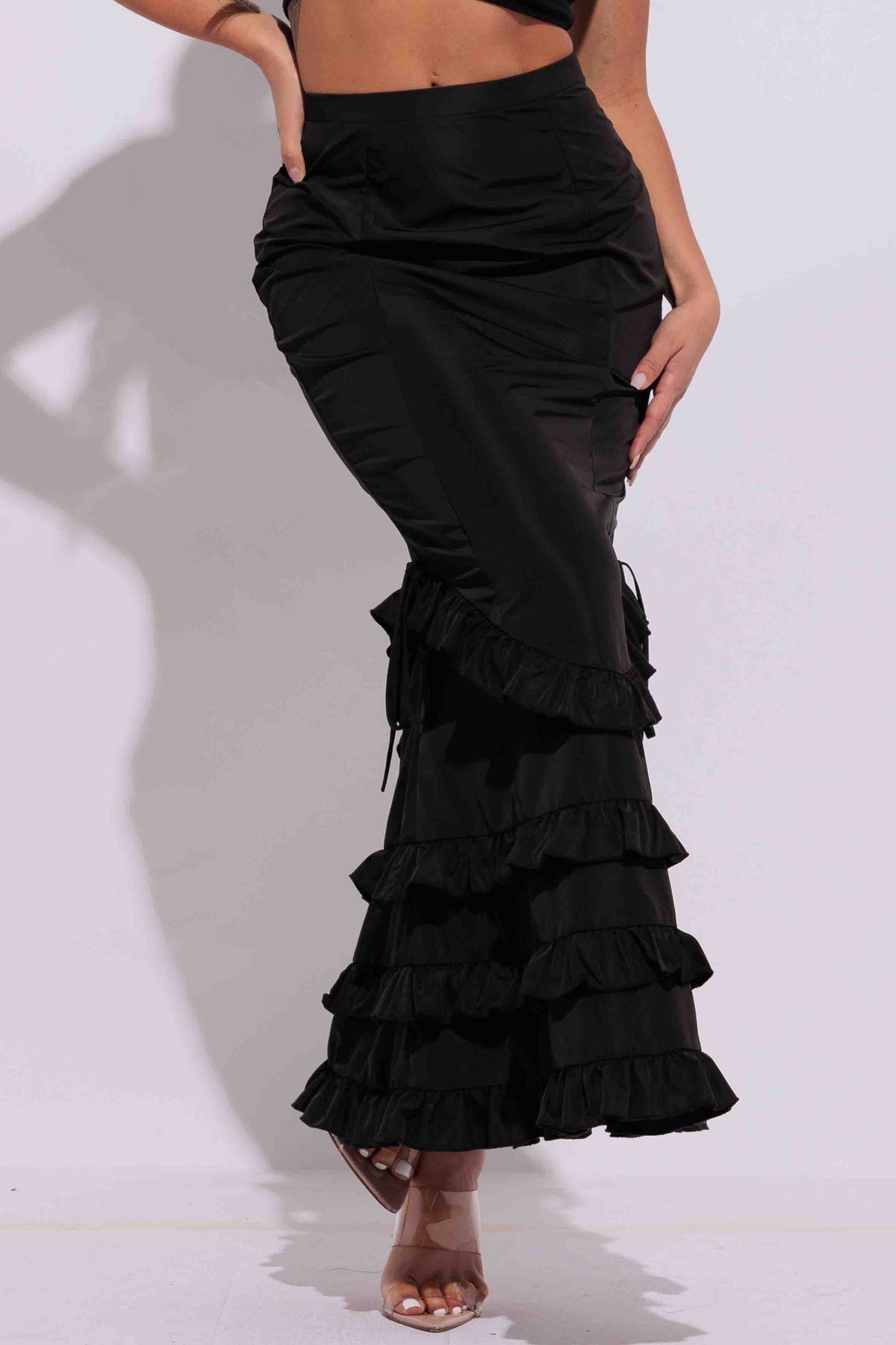 Ruffle maxi skirt